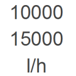 10.000 - 15.000 l/h